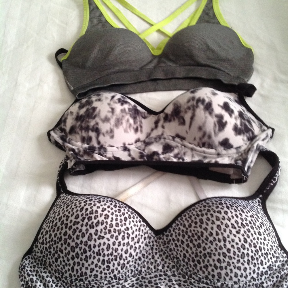 3 pink sport bra